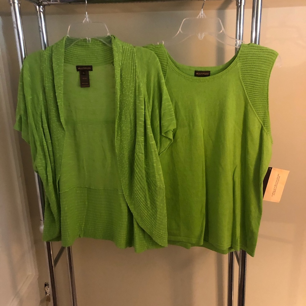 NWT XL green sweater tunic & cover